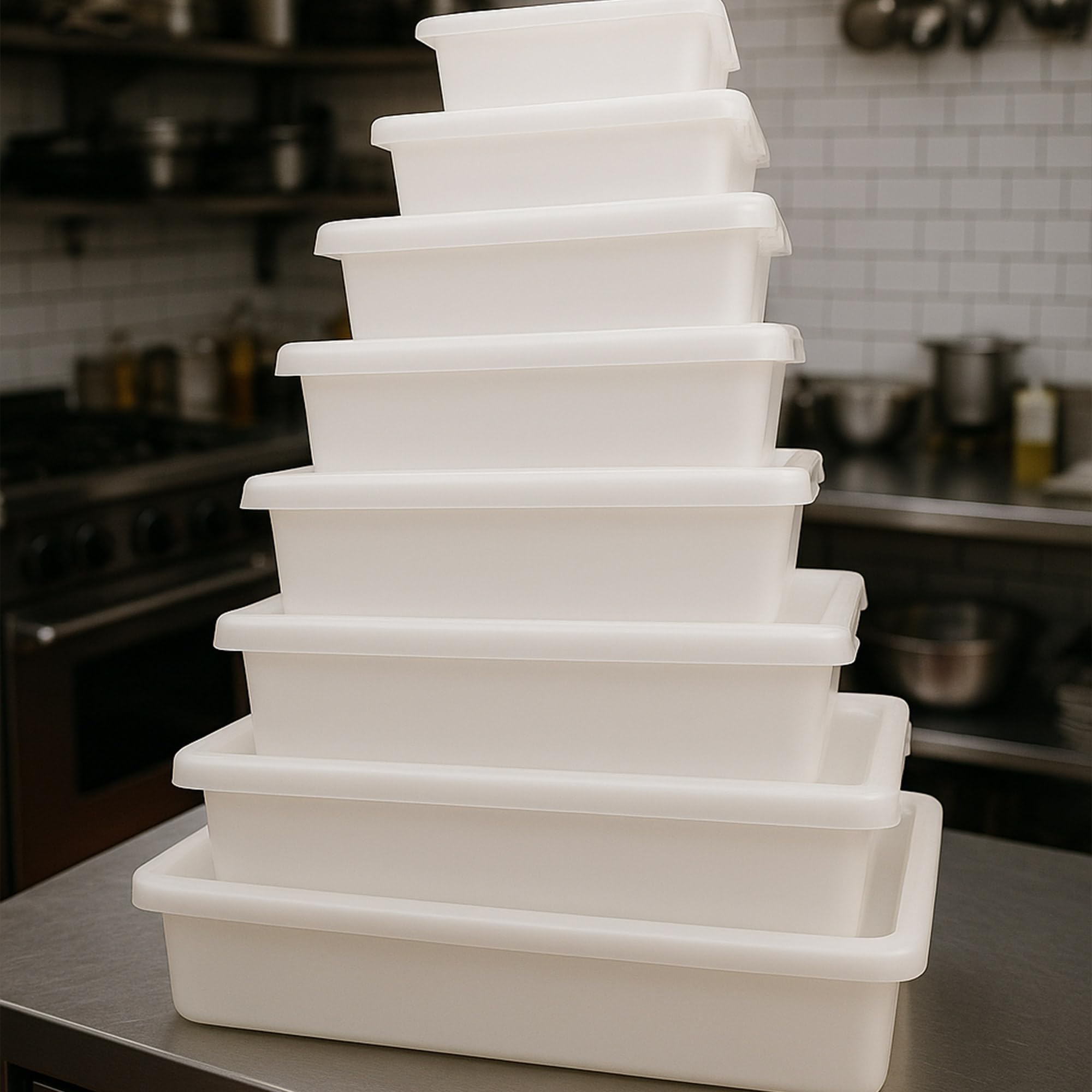 Pack 10 Bandejas Resistentes Uso alimentario: 15L Sin BPA's (54 x 40 x 9,2cm) - Restaurantes, comedores, colegios, cocinas, Industria alimentaria, mercados, Catering