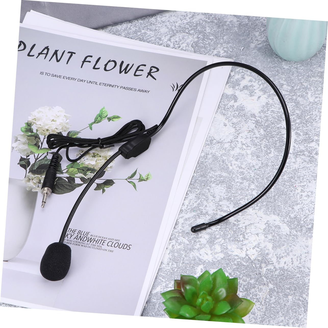 FAVOMOTO 8 Pcs Adjustable Head-Mounted Condenser Mic Headset for Singing Wired Microphone