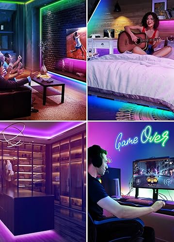 Miniatura 7 de Tira de luces de neón RGB de 66 pies, tira de luz de neón LED multicolor que cambia con aplicación, tira de luz LED de neón flexible para interiores