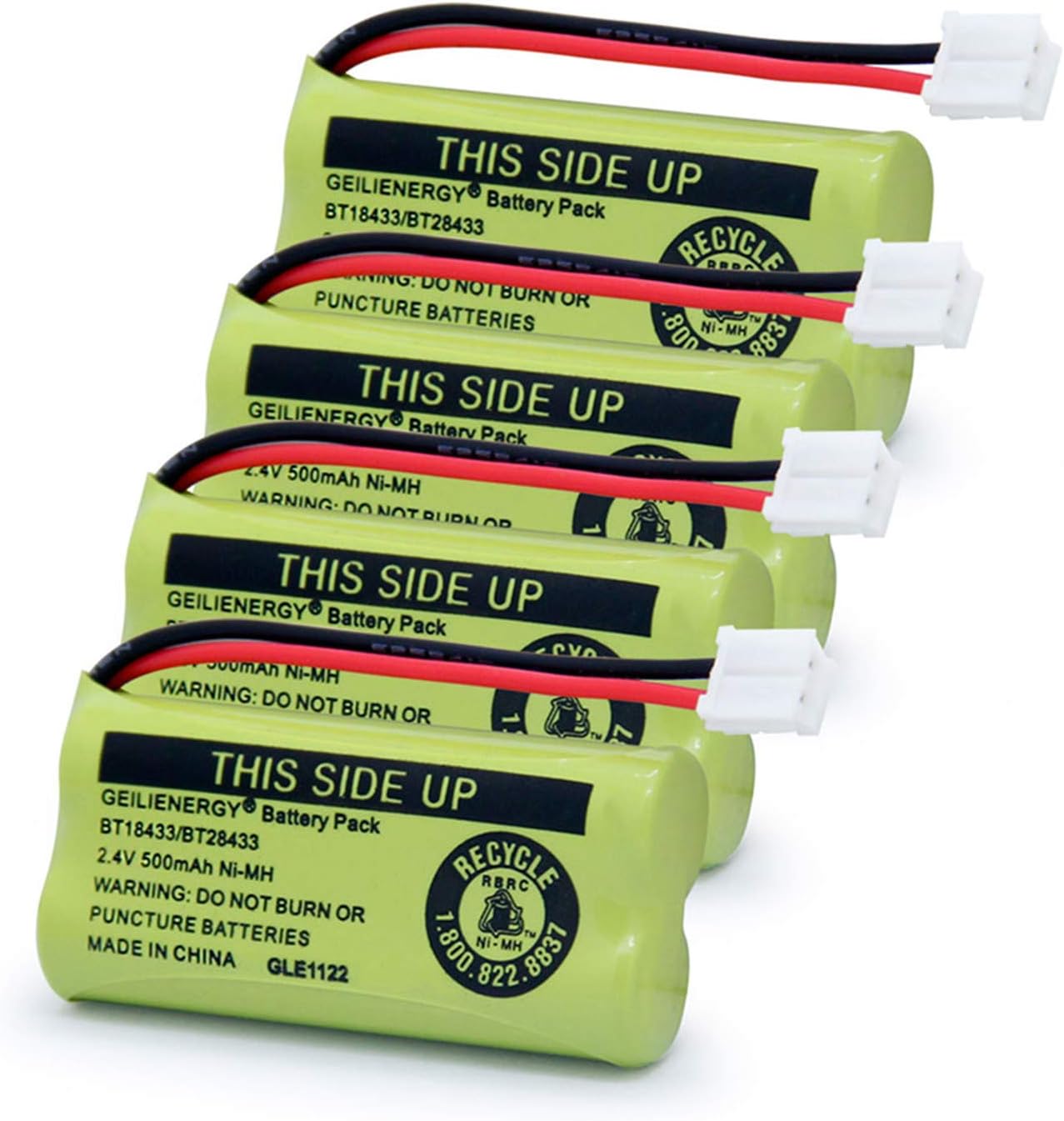 GEILIENERGY BT18433 BT28433 BT184342 BT284342 BT1011 BT-1011 Replacement Battery Compatible with Cordless Phone CS6209 CS6219 CS6229 DS6151 89-1330-01-00 CPH-515D (Pack of 4)
