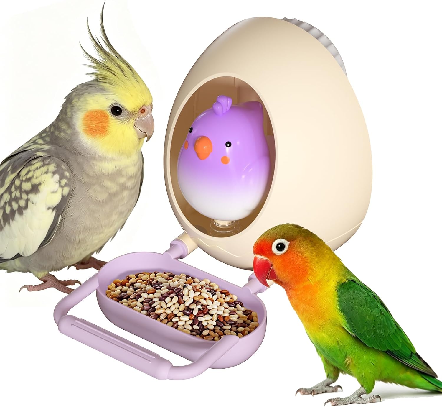 2-in-1 Bird Feeder&Chewing Toys,Parakeet Toys,Parrot Feeding Bowls Cups