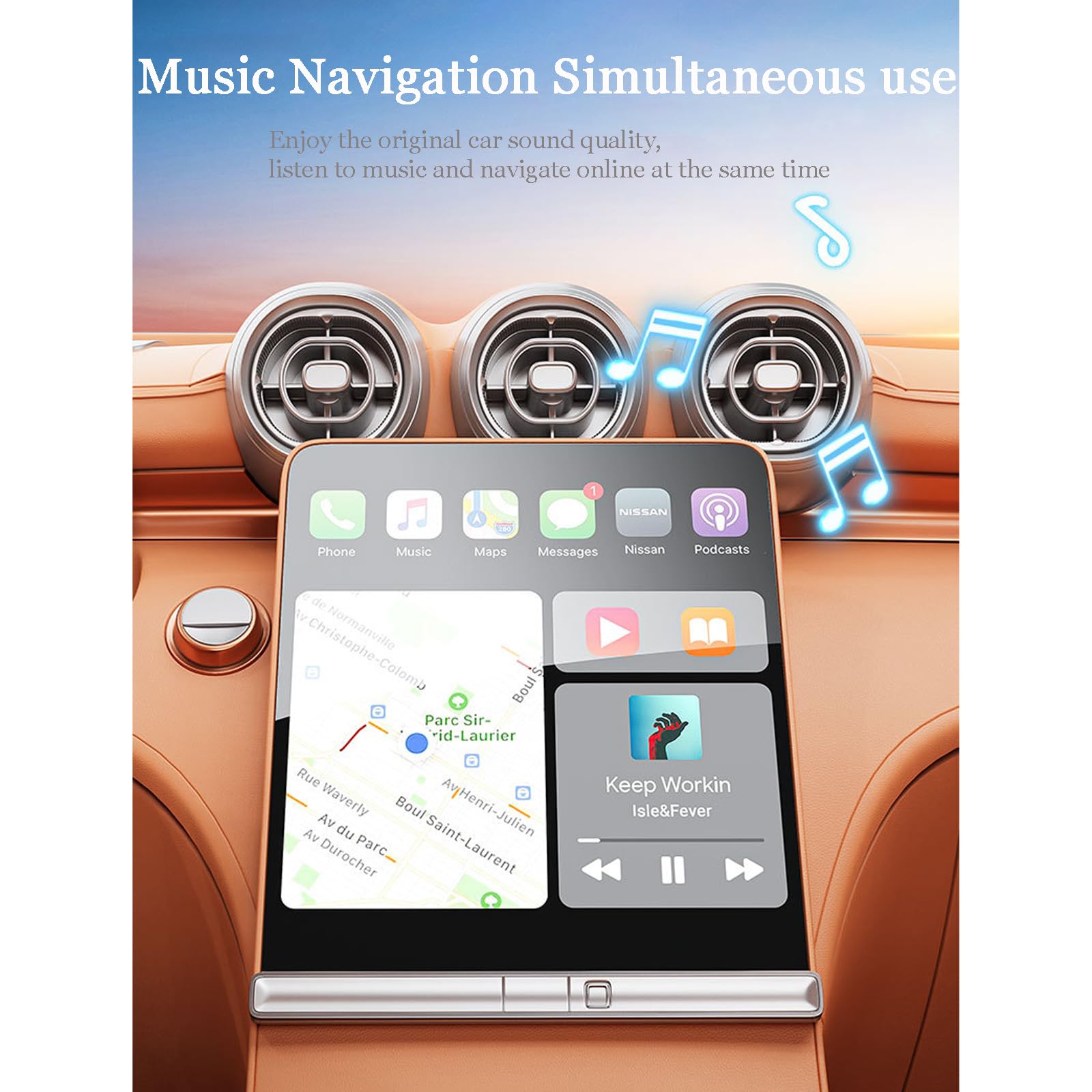 Adaptador CarPlay Inalámbrico para BMW Z4 i4 IX M3 M4, Dongle USB Plug & Play, 2-en-1 Adapter CarPlay Wireless Bluetooth, Convierte con Cable a inalámbrico, C Red