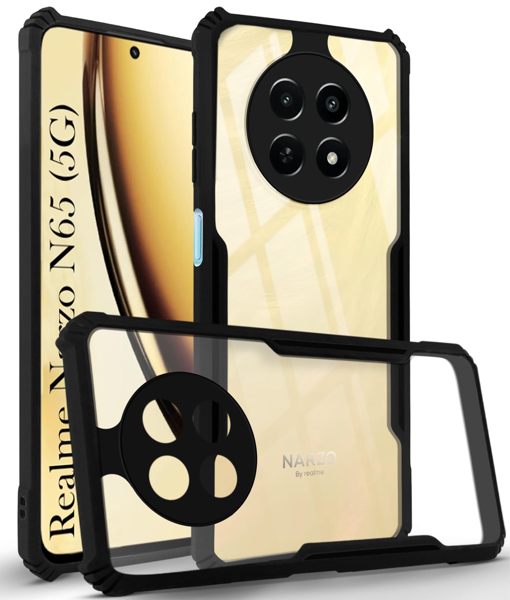 Jkobi Back Cover Case for Realme Narzo N65 5G (Shockproof with Polycarbonate Clear Panel | Professional Black) (B0D5CXQWDH) Amazon Price History, Amazon Price Tracker
