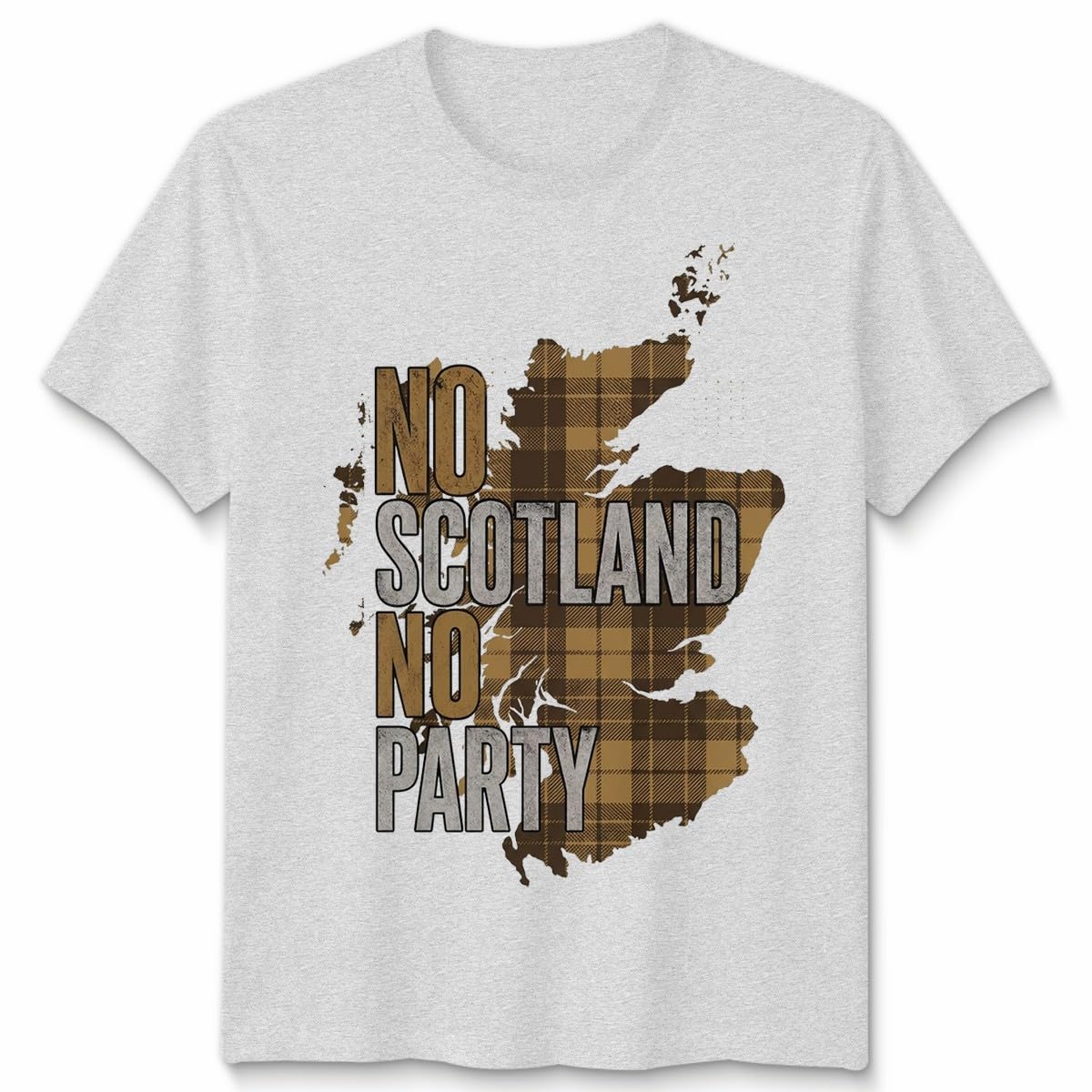 ATTAR APPAREL No Scotland No Party Unisex Football T Shirt Scottish Flag Soccer Fans Navy Gold Scotland Slogan Graphic Tee Unisex 2XL — image 1