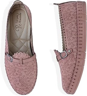 Women's Ballarina Soft Suede Handmed Comfort Protan Sole with Stylish Trim