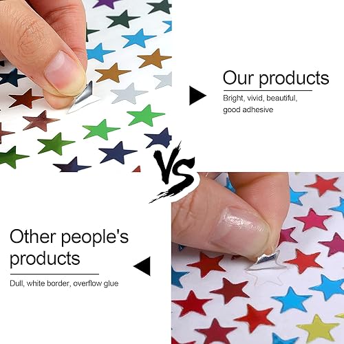 Miniatura 3 de Calcomanías metálicas de estrellas, 2520 unidades, estrellas de aluminio de 0.6 pulgadas para niños, tabla de recompensa y comportamiento,