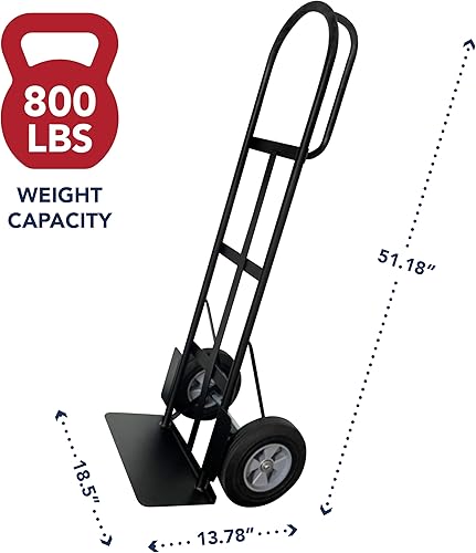 Miniatura 10 de Olympia Tools Carro de mano de acero de 600 libras con mango P y ruedas neumáticas de 10 pulgadas para uso doméstico y de oficina