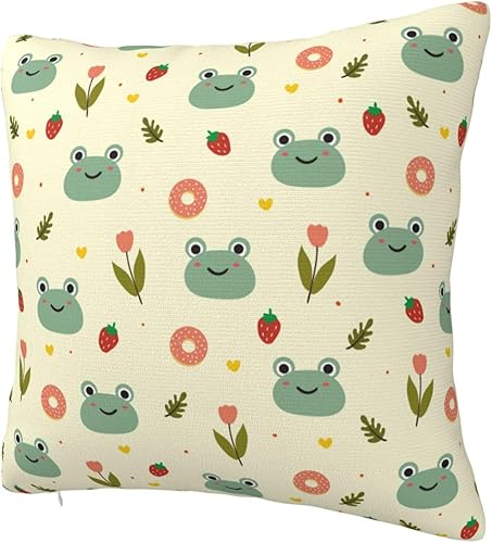 Miniatura 2 de YIPOCH Cute Frog Flower- Throw Pillow Covers 26"x26" Throw Pillow Cushion Cases Decoration for Couch Sofa Pillow Covers fundas para cojines de sala