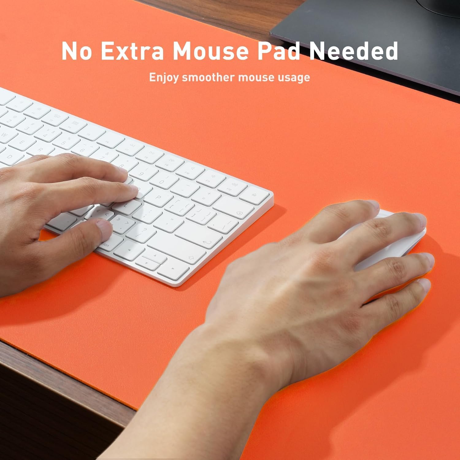 Large Office Desk Mat - Computer Laptop Protector Pad 80x40cm - Writing Blotter Cover for Desktop (Orange) - Image 3