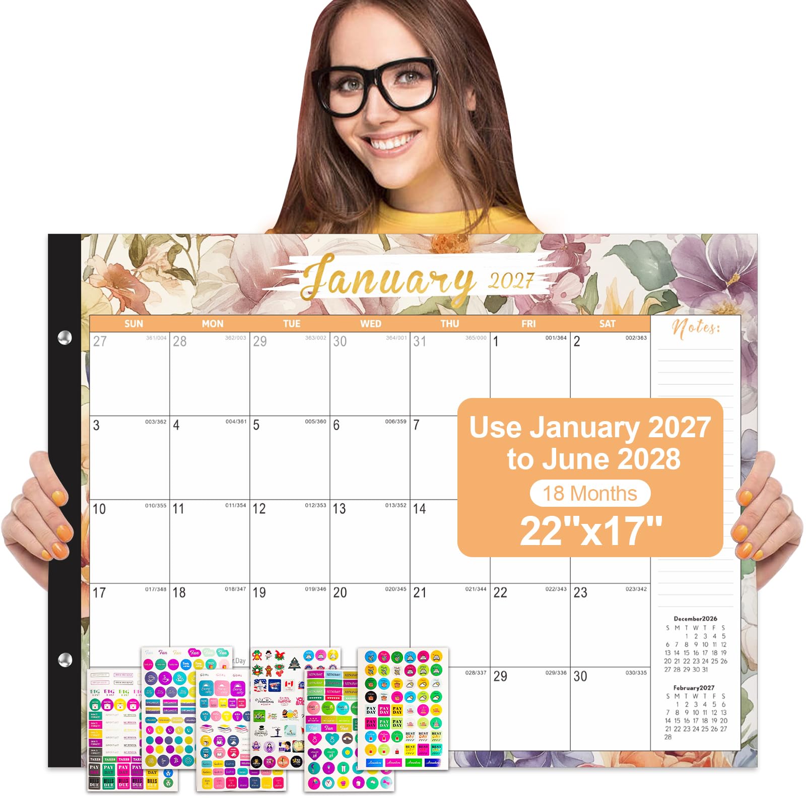 Amazon.com : Gannyfer Desk Calendar 2027-2028 - 18 Month Large Desk Calendar, Use January 2027 to June 2028, 22" x 17" Desktop Pad Calendar, Office Supplies Perfect for Planning and Organizing In
