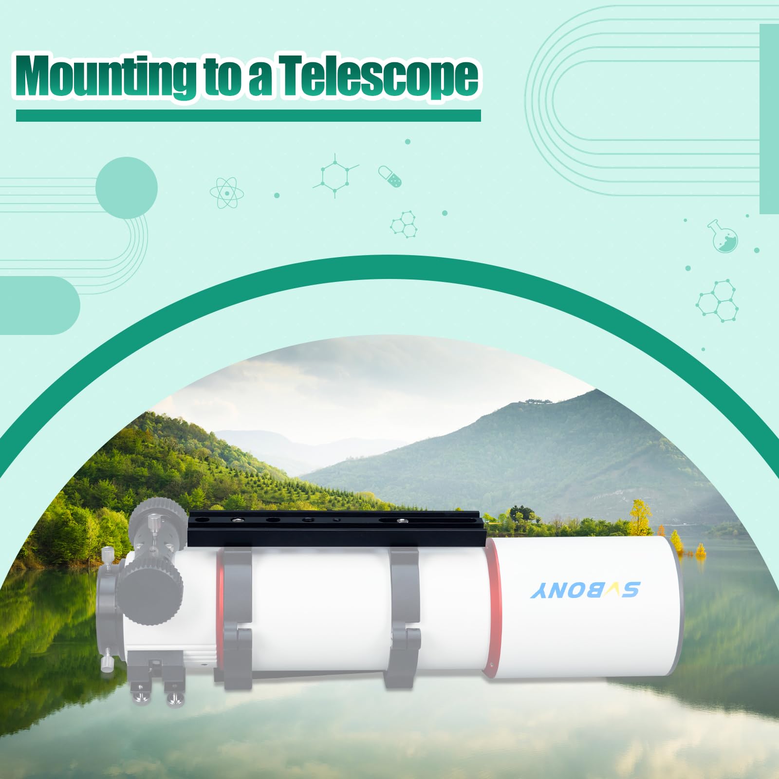 SVBONY SV219 Plaque de montage à queue d'aronde, 120 mm, plaque universelle compatible avec les selles Vixen, accessoires de télescope pour trépied équatorial OTA Sky Astrophotographie