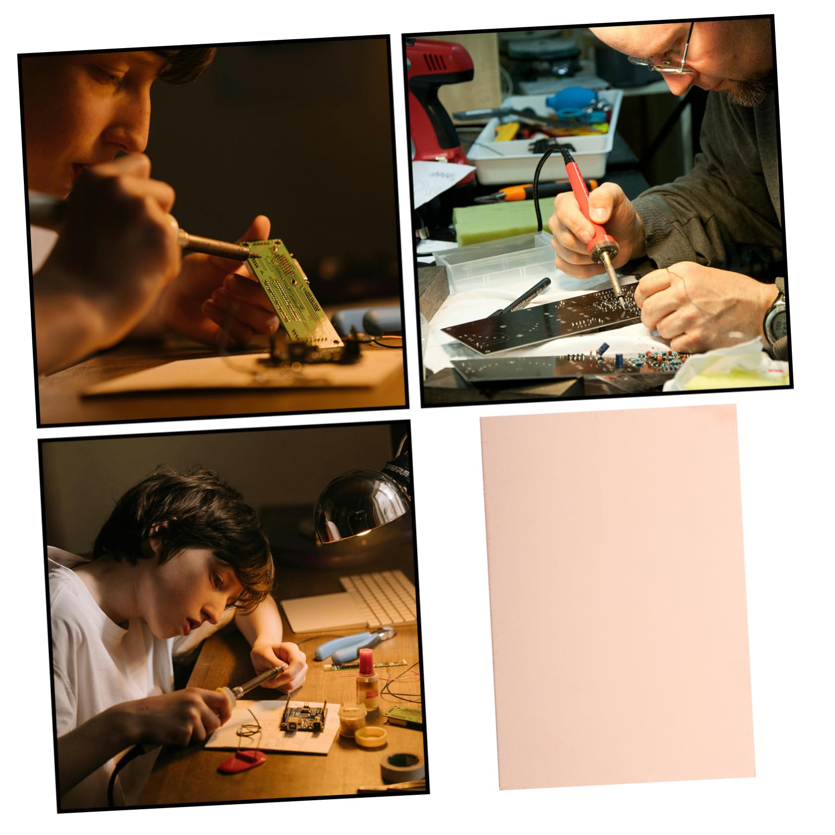 SOLUSTRE 50pièces Pcb Époxy Plaque De Prototypage Cuivre Pour Projets Électroniques