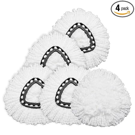 4 Pack Spin Mop Replacement Head for OCedar Microfiber Mop Head Refills Easy Cleaning Mop Head Replacement