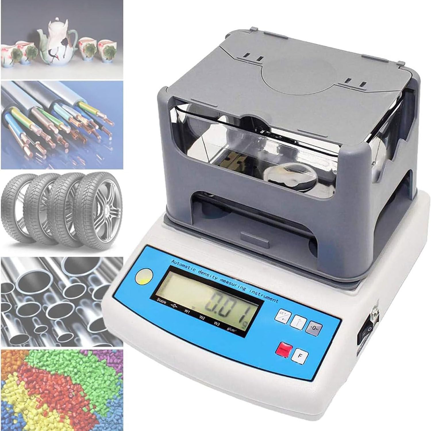 Medidor digital de densidad sólida de 600 g, peso máximo, resolución de 0,001 g/cm³, ideal para goma, plástico y otros materiales, herramienta de medición precisa