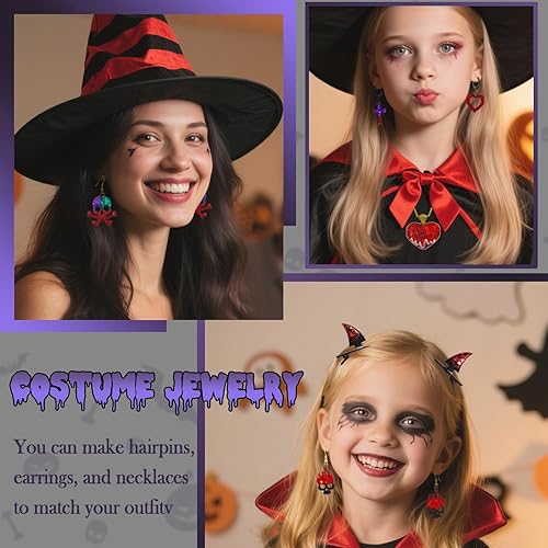 Miniatura 6 de Molde para aretes de resina de Halloween, 3 moldes de joyería de resina, varios moldes de silicona de calavera, moldes de pinzas para el cabello,