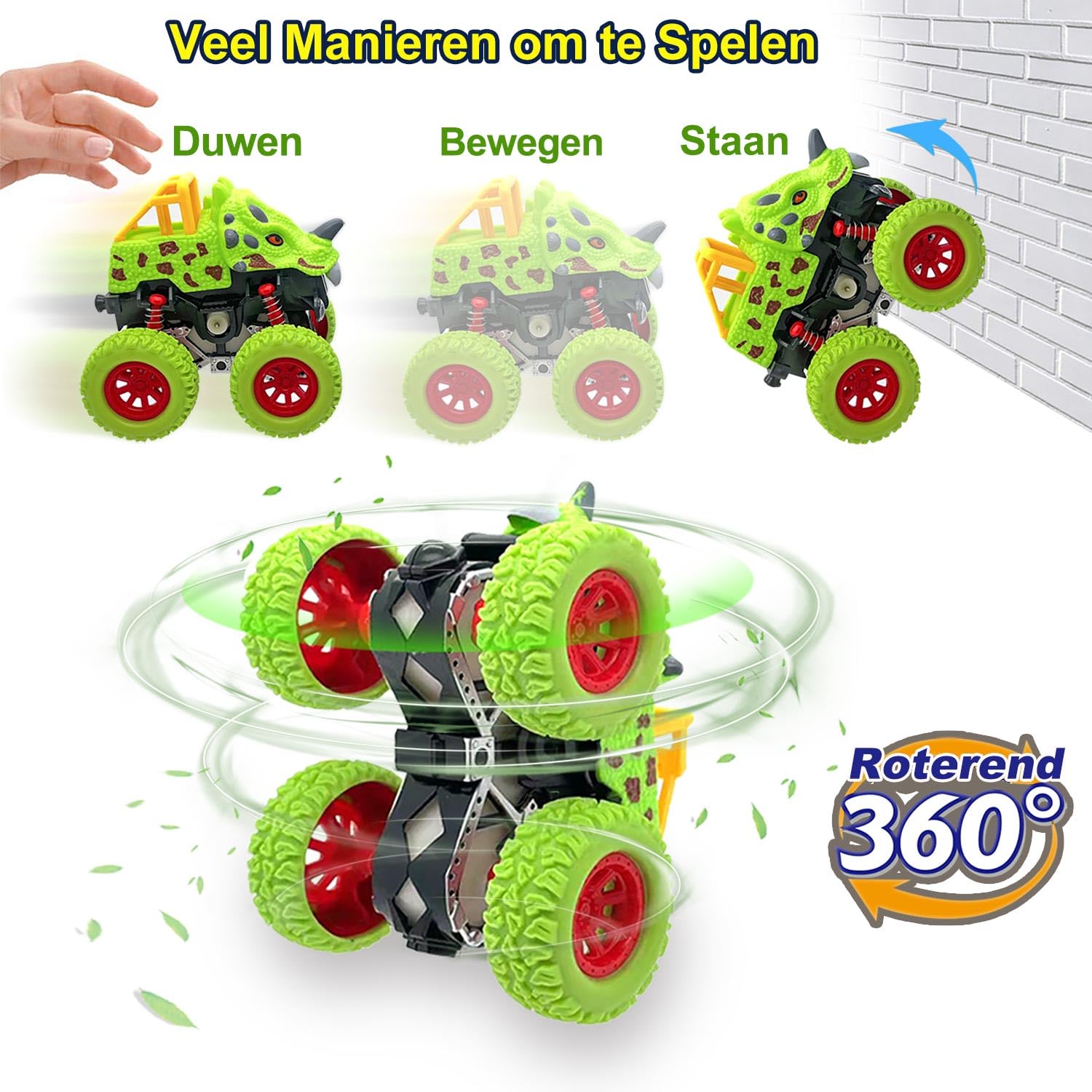 DINOBROS Pull Back Dinosaurus Auto Speelgoed 4 Pack Dino Speelgoed voor 3 Jaar Oude Jongens en Peuters T-Rex Dinosaurus Games Monster Trucks DINOBROS Pull Back Dinosaurus Auto Speelgoed 4 Pack Dino Speelgoed voor 3 Jaar Oude Jongens en Peuters T-Rex Dinosaurus Games Monster Trucks
