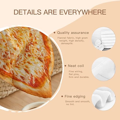 Miniatura 4 de CNOLGIK Manta de pizza de queso, divertida, realista, manta redonda de franela, regalos novedosos para cama, sofá y viajes