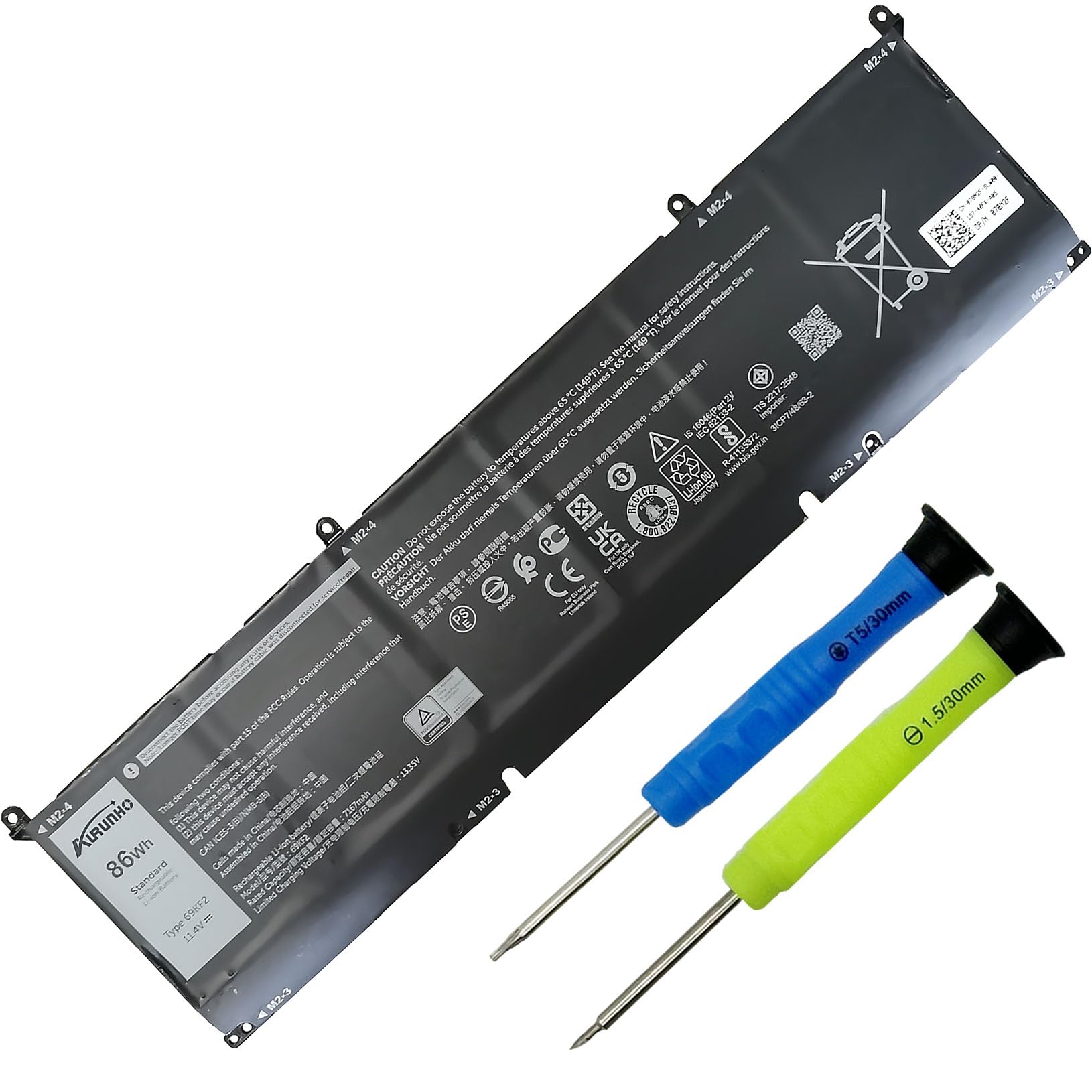 Amazon.com: 69KF2 86Wh Laptop Battery Replacement for Dell XPS 15