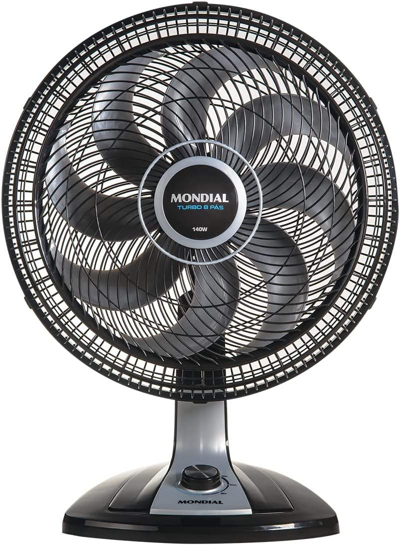 Ventilador 40cm Super Turbo 8 Pás, Mondial, Preto/Prata, 140W, 220V - VTX-40-8P