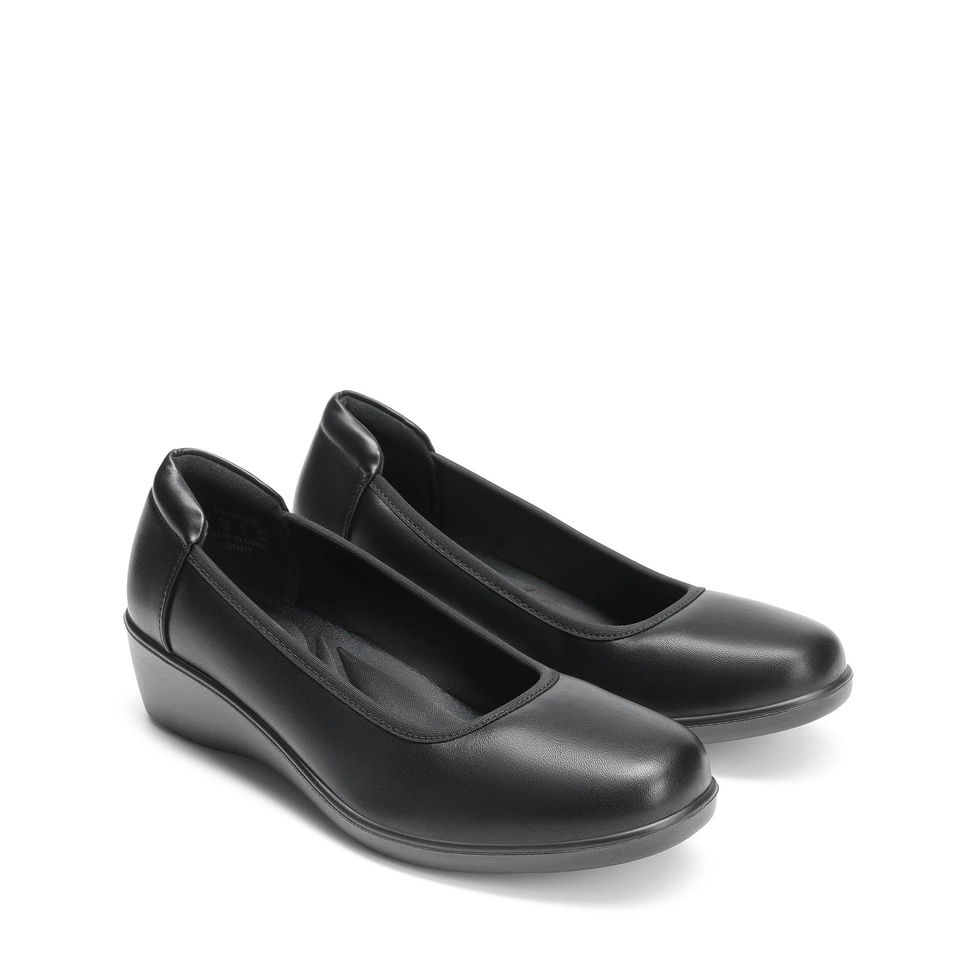 DREAM PAIRS Zapatos de tacón bajo para mujer, cómodos, sin cordones, puntera redonda, zapatos de trabajo para oficina y negocios
