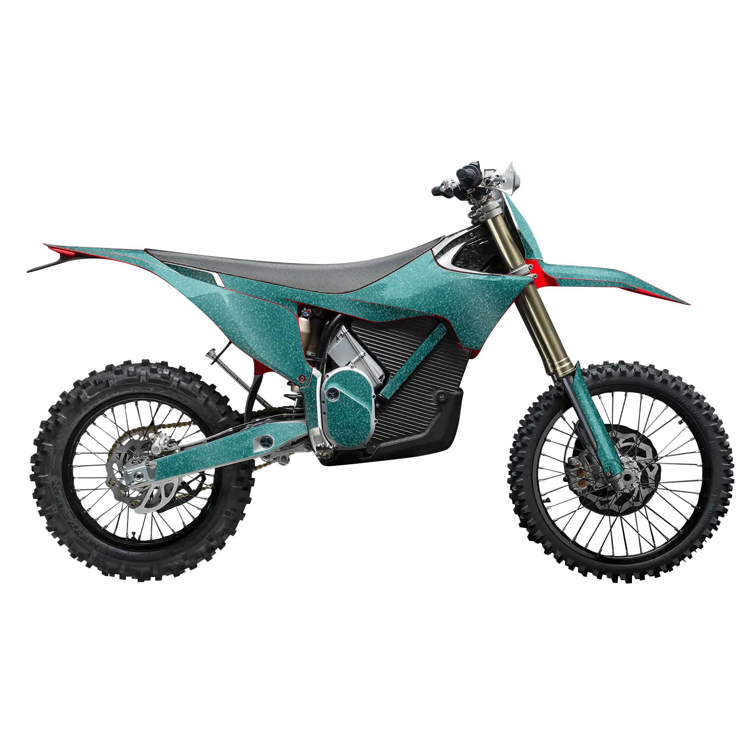 Glossy Glitter Stark Varg MX 2023-2025 Graphics Kit Wrap - Solid Teal - Varg MX Skin - Premium 3M Vinyl Protective Wrap Decal Cover - Easy to Apply | Crafted in The USA by MightySkins