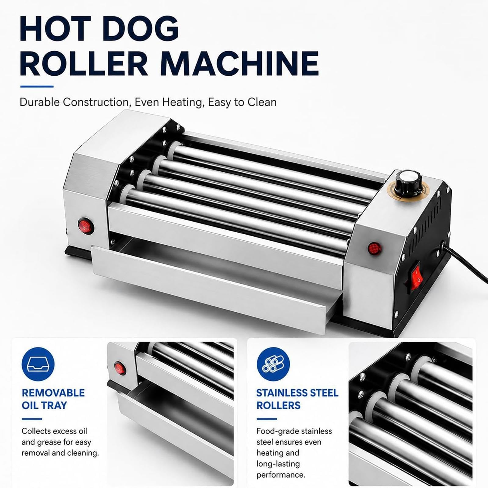 600W Máquina Hacer Perritos Calientes, máquina cocinar Parrilla for Cocina