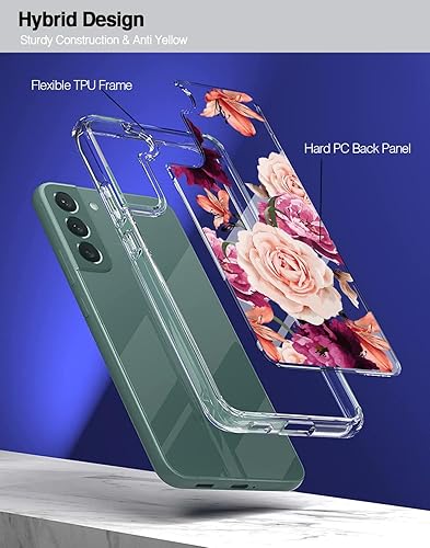 Vista 20 de KIOMY Funda transparente para Samsung Galaxy S22 5G a prueba de golpes con bolsas de aire, esquinas de diseño híbrido, parte trasera de Magnético