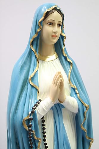 Miniatura 4 de Vittoria Collection Estatua de Virgen María de 32 pulgadas de Nuestra Señora de Lourdes hecha en Italia para interiores y exteriores