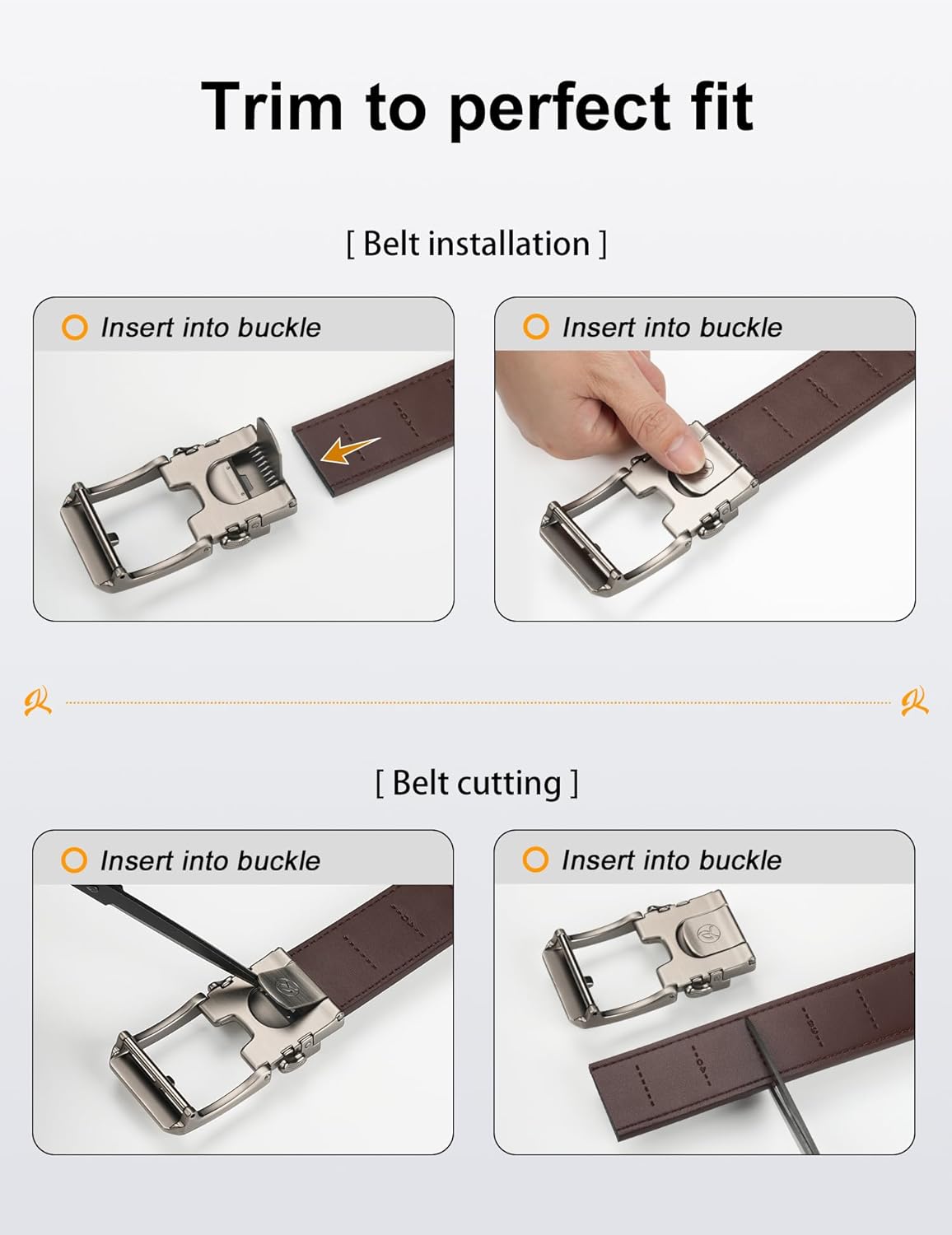 JUKMO 1.5" (38mm) Leather Ratchet Belt for Men in Gift Box - Image 8