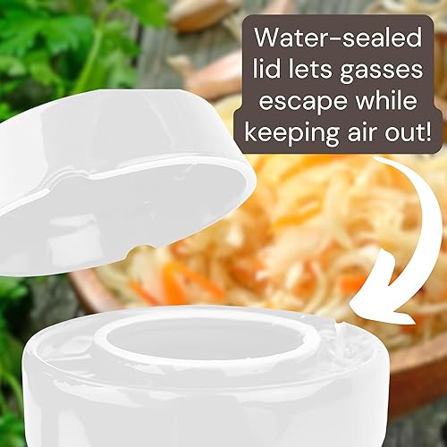 Miniatura 4 de Humble House "Sauerkrock" Fermentación Crock con pesas esmaltadas  tradicional estilo alemán sellado al agua diseño para fermentación Sauerkaut,