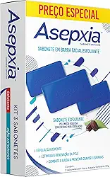 Kit Asepxia Sabonete Em Barra Facial Esfoliante Antiacne Para Pele Oleosa, Limpeza Profunda Com Microesferas Naturais, Remove Cravos E Controla A Oleosidade, 80g, 3-Pack