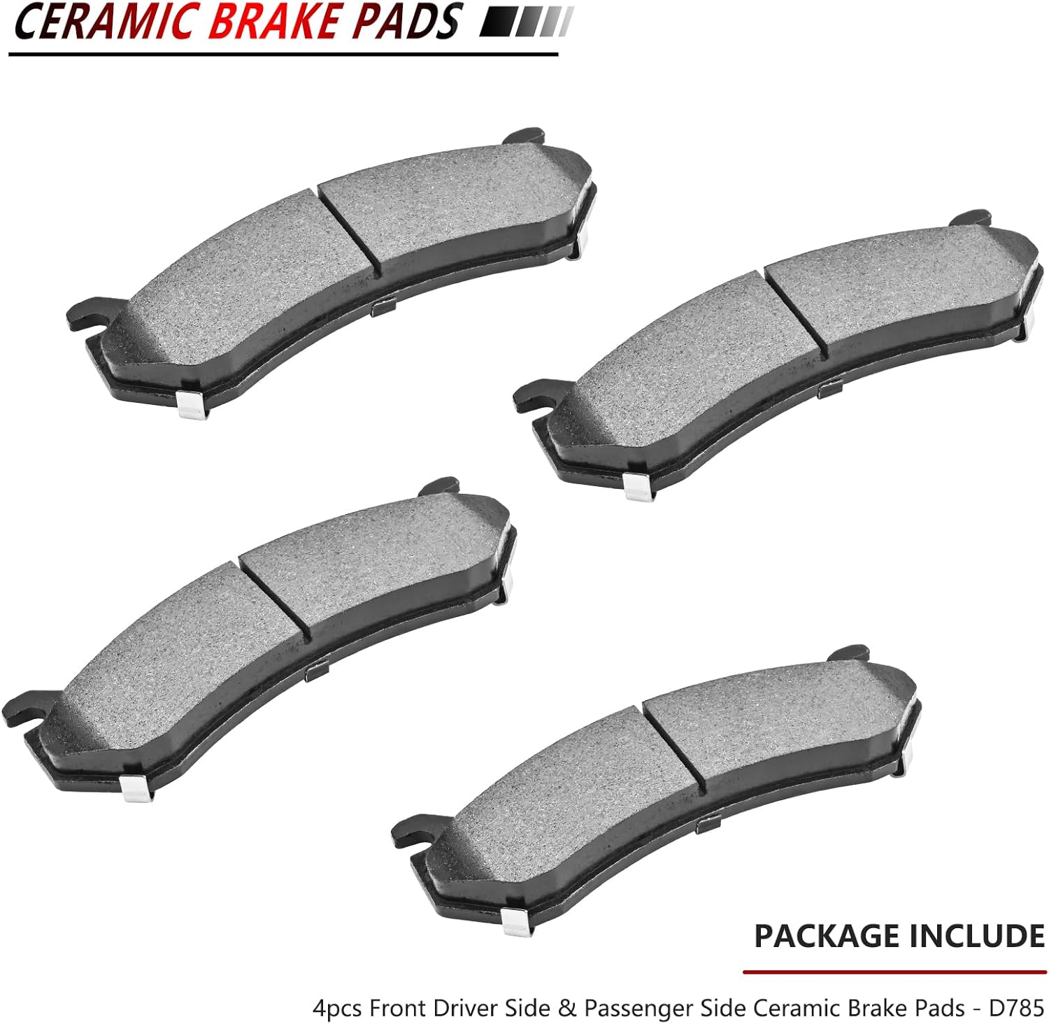 JLEO Front Rear Ceramic Brake pads for Chevrolet Avalanche 1500 / Tahoe/Suburban 1500 / Silverado 1500,for GMC Sierra 1500 / Yukon/Yukon XL 1500,for 2002-2006 Cadillac Escalade ESV EXT D785 D834