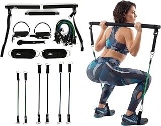 KYNYK Pilates Bar Kit with Resistance Bands for Full Body Workout | Portable Home Exercise Bar for Strength Training, Stre... Price In India