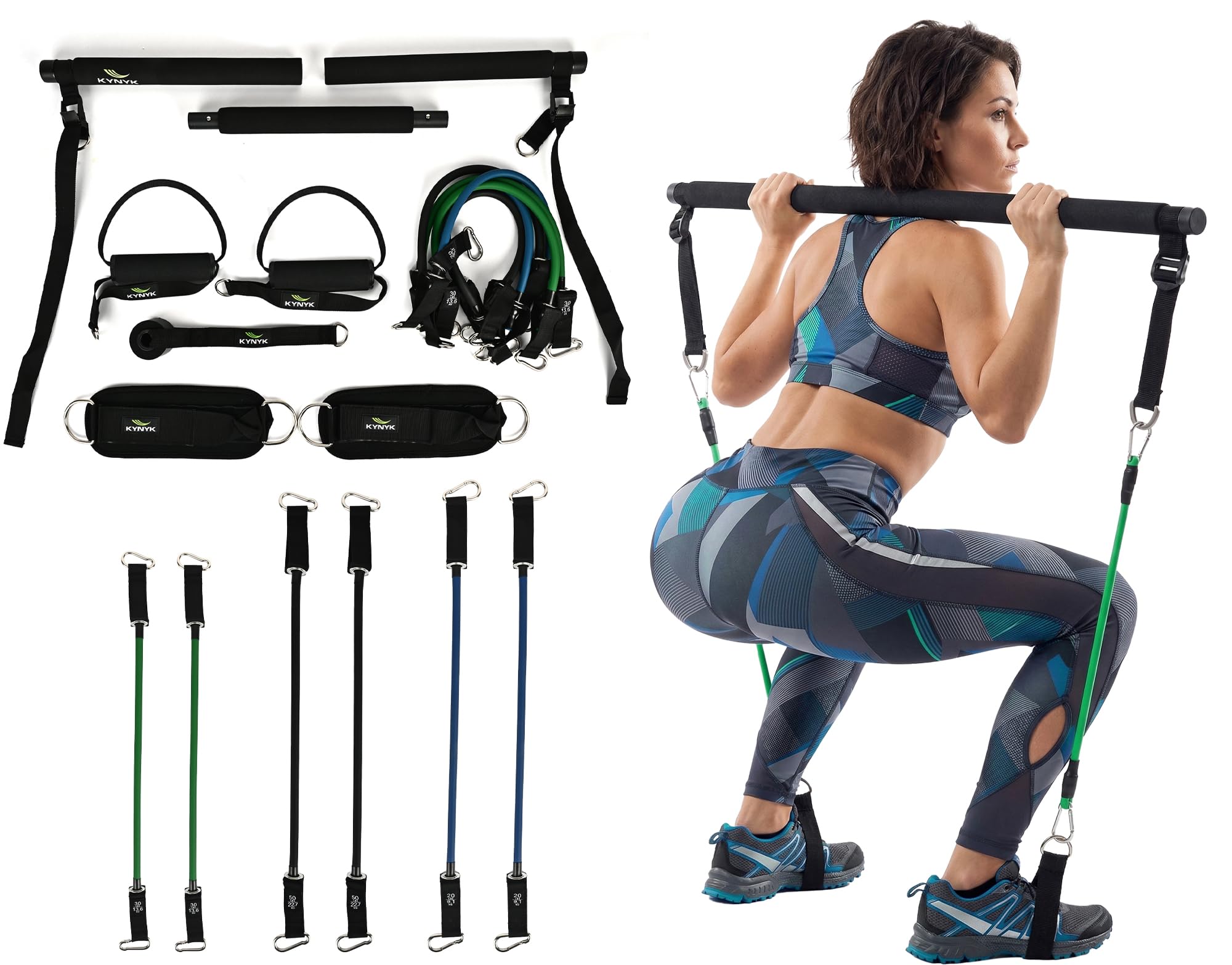 Pilates Bar Kit with Resistance Bands for Full Body Workout | Portable Home Exercise Bar for Strength Training, Stretching, Core, Arms & Legs | Compact Design for Indoor & Travel Use-picture-31