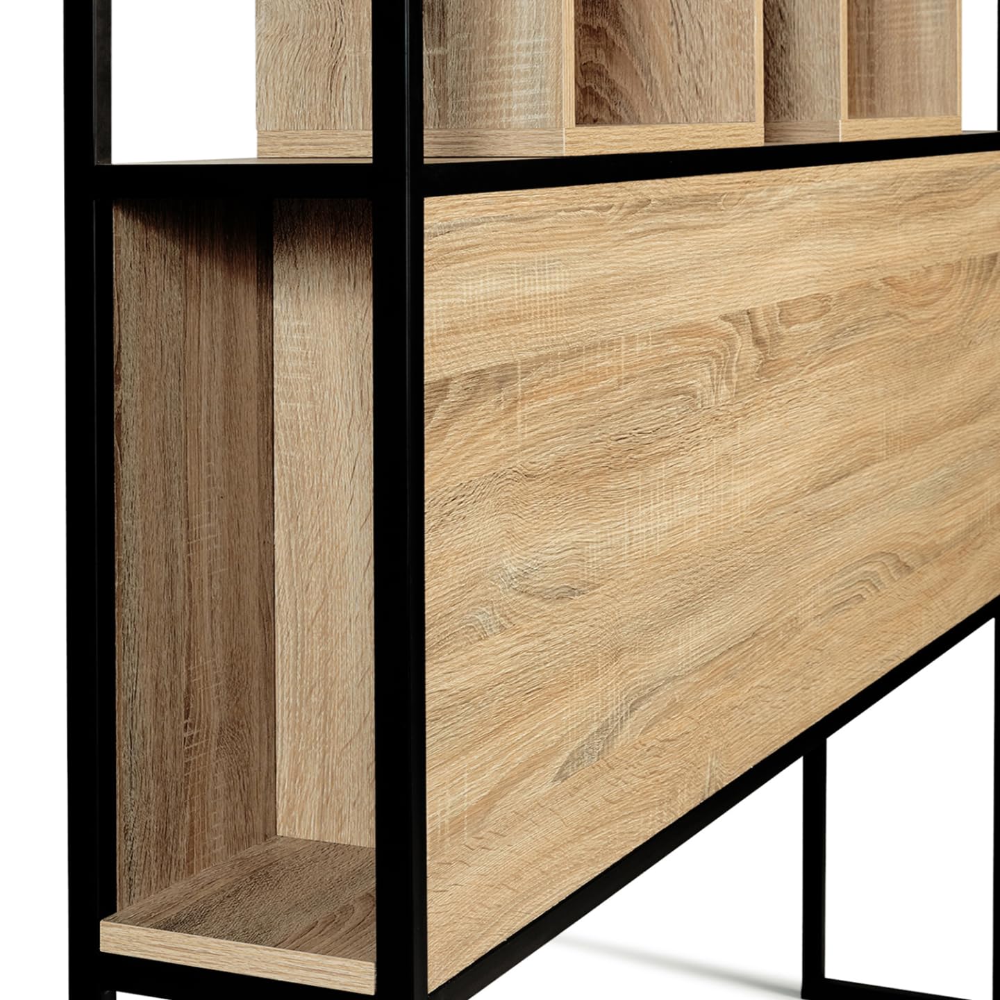 IDMarket - Tête de lit sur Pied Detroit 145 cm Bois et métal Noir Design Industriel
