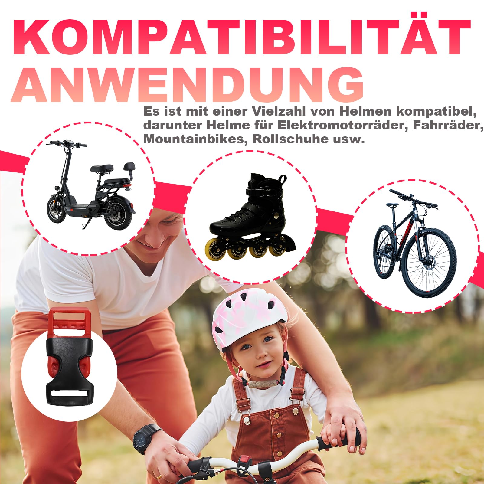 2 szt. Zapięcie na kask rowerowy, zapięcie na kask motocyklowy, szybkie zapięcie, zapięcie pod brodę, część zamienna do kasku, klamra paska, kask rowerowy, części zamienne