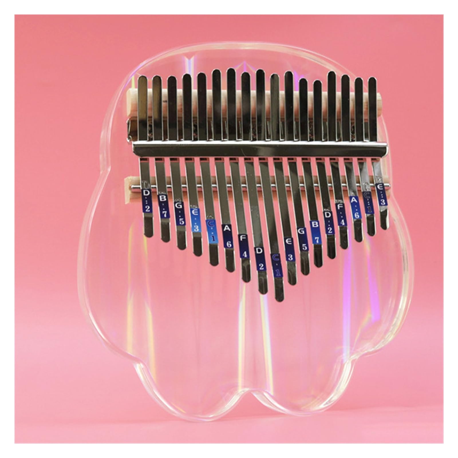 Piano De Pulgar Rainbow Pulgar Piano Colorido Kalimba 17-nota Dedo Piano Liviano Y Accesorios De Bolsas De Piano Fáciles De Transportar(Style 3)