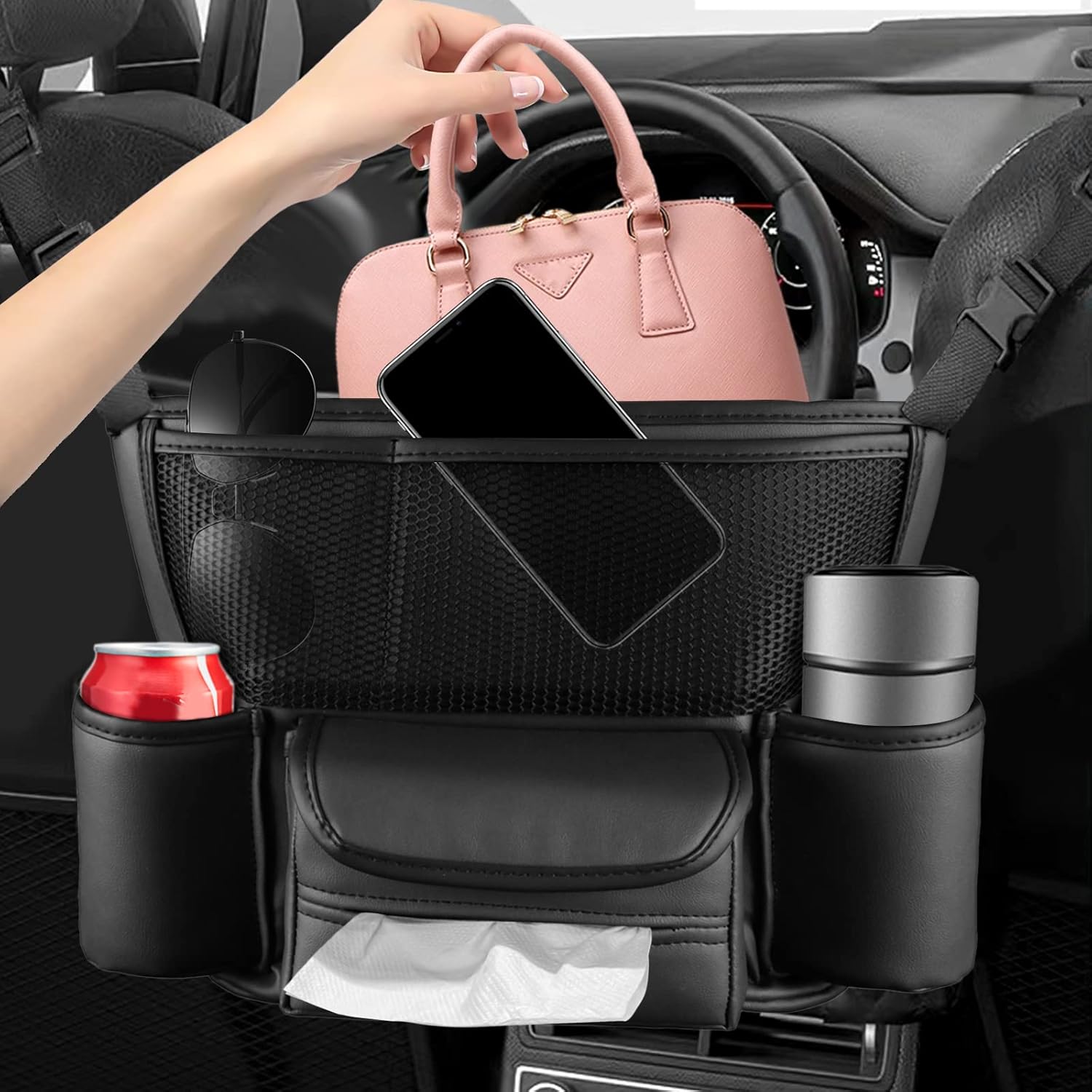 Purse Holder for Cars Between Seats, Automotive Consoles & Organizers