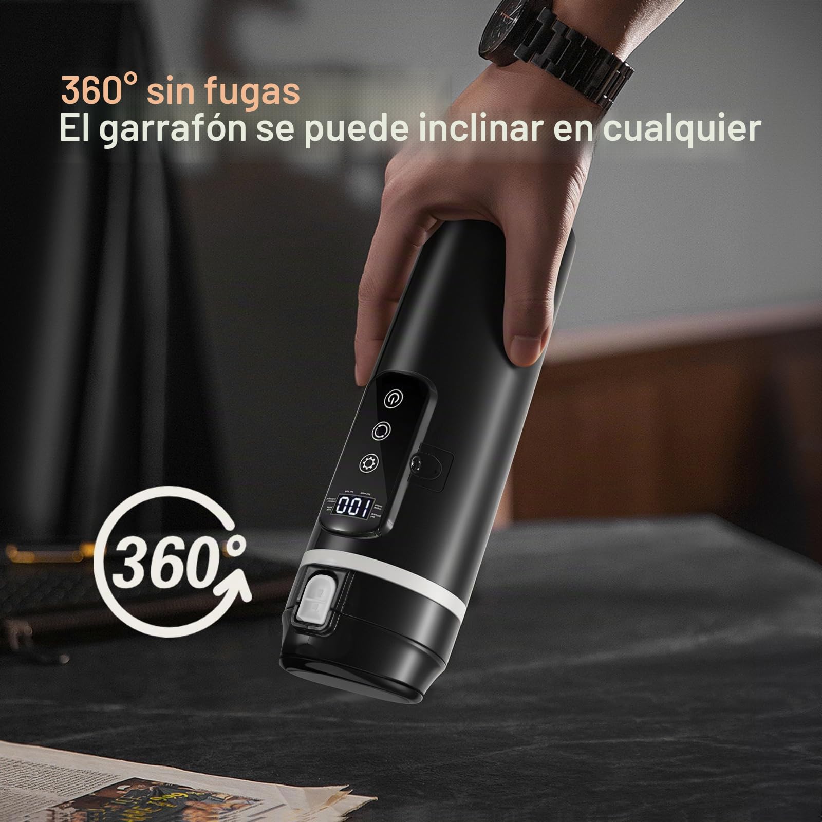 Hervidor eléctrico de coche de 24 V/12 V, taza de calefacción portátil de viaje, hervidor de té y taza de café con pantalla LCD de temperatura