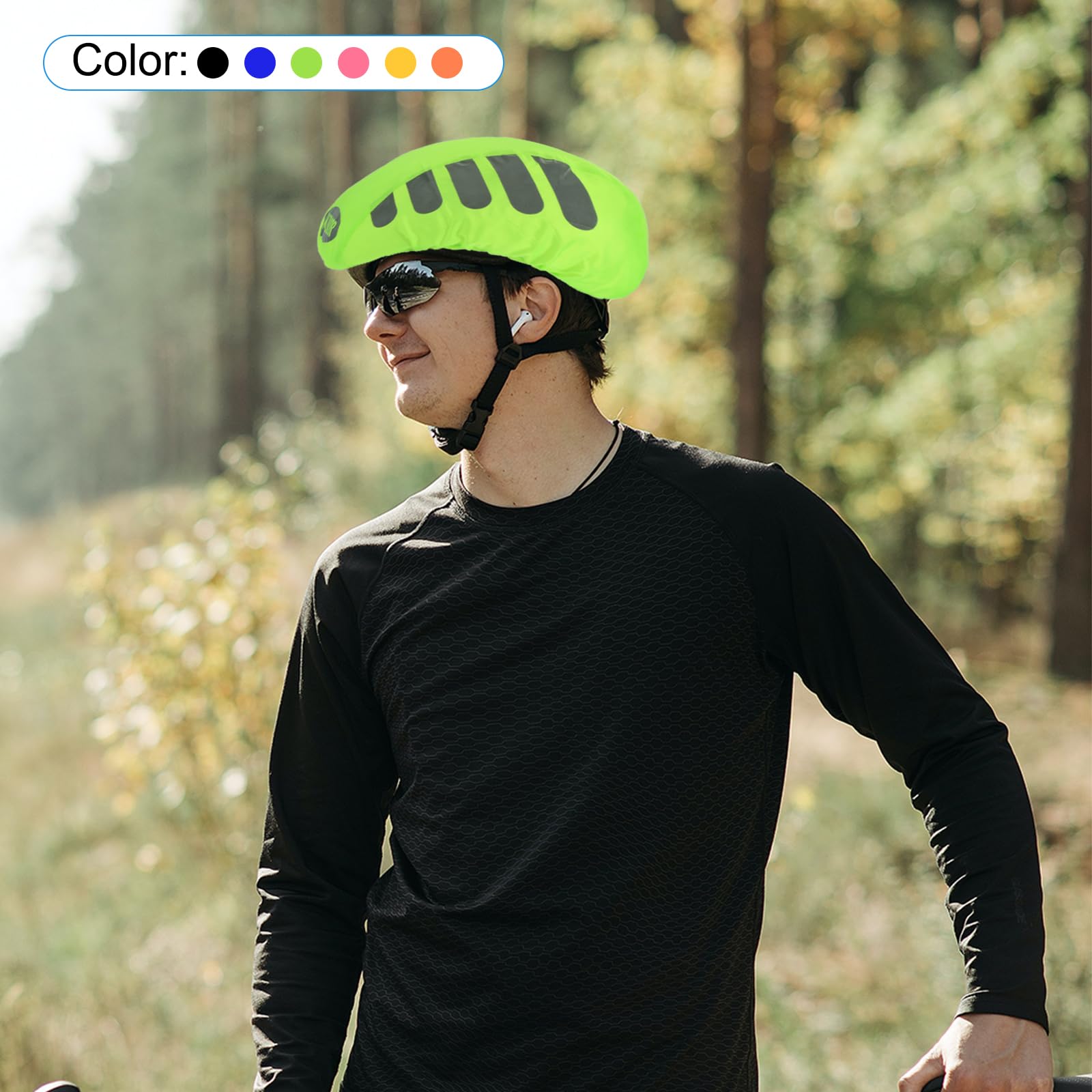 2-Pack Bike Helmet Rain Covers - Waterproof, Reflective, Universal Fit For Cycling