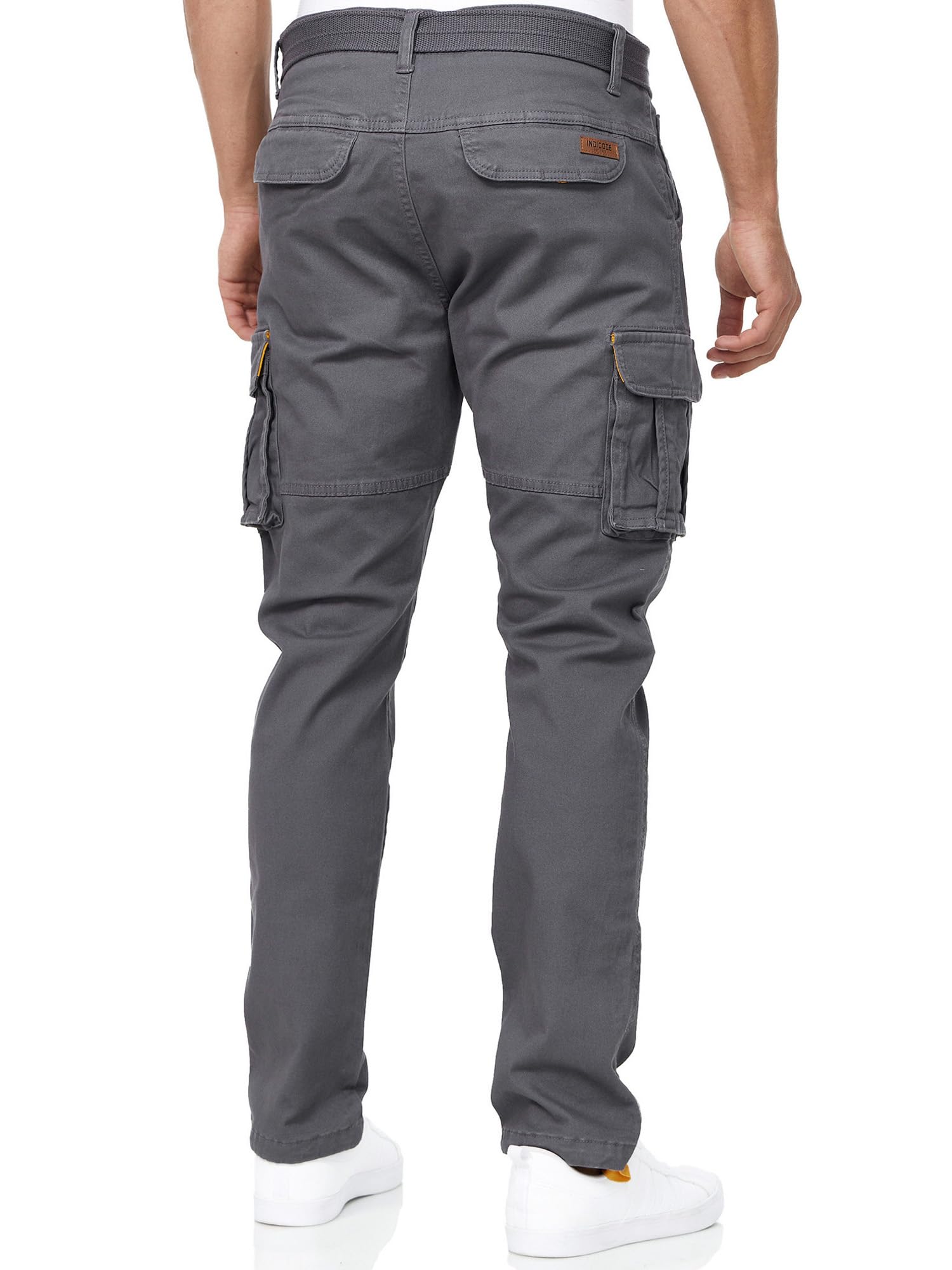 Indicode Hombres Mathen Pantalón Cargo confeccionado en 98% algodón con cinturón Incluido