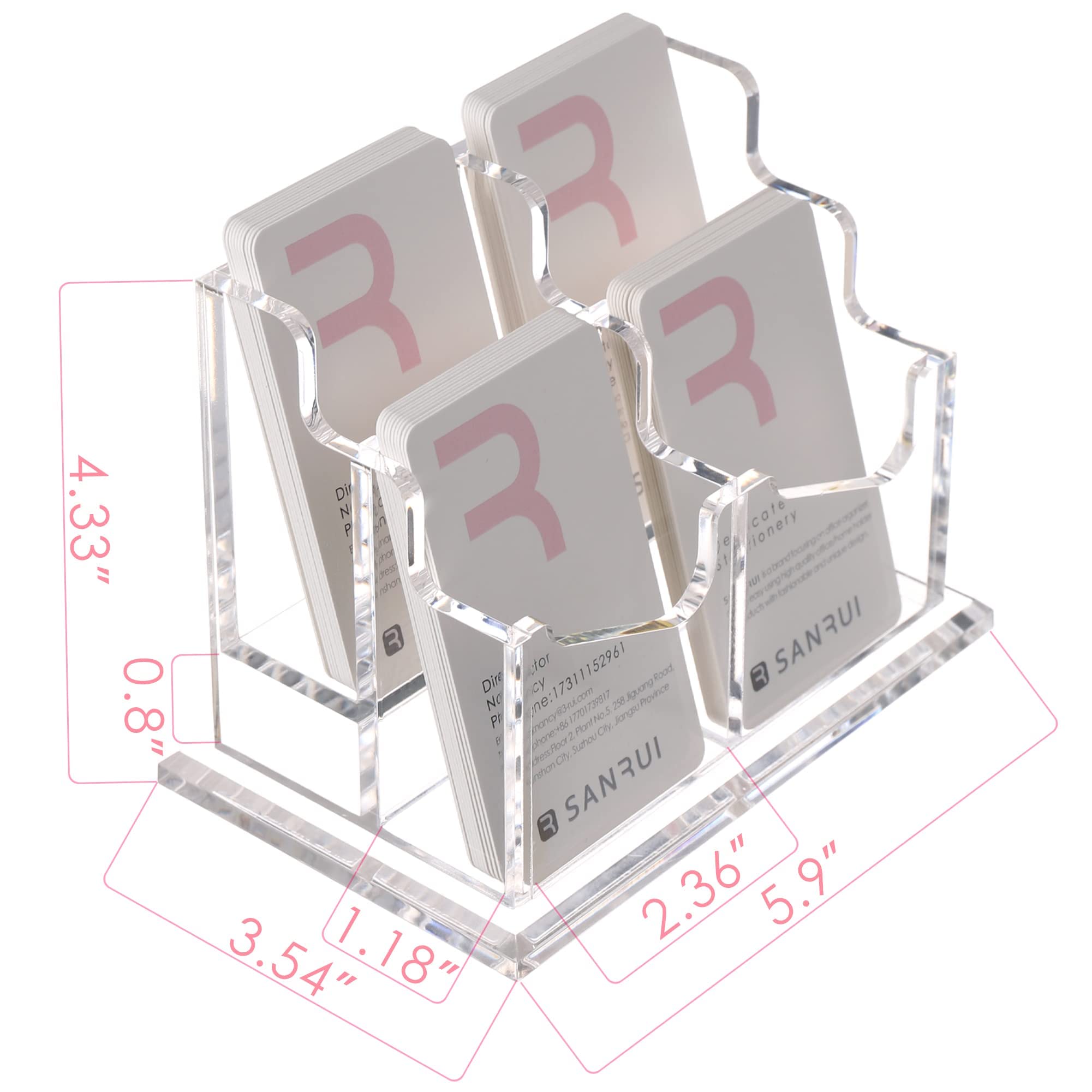 SANRUI Acrylic Vertical Business Card Holder for Desk,Clear Business Card Display Stand Organizer Storage Rack for Exhibition Home - Image 2