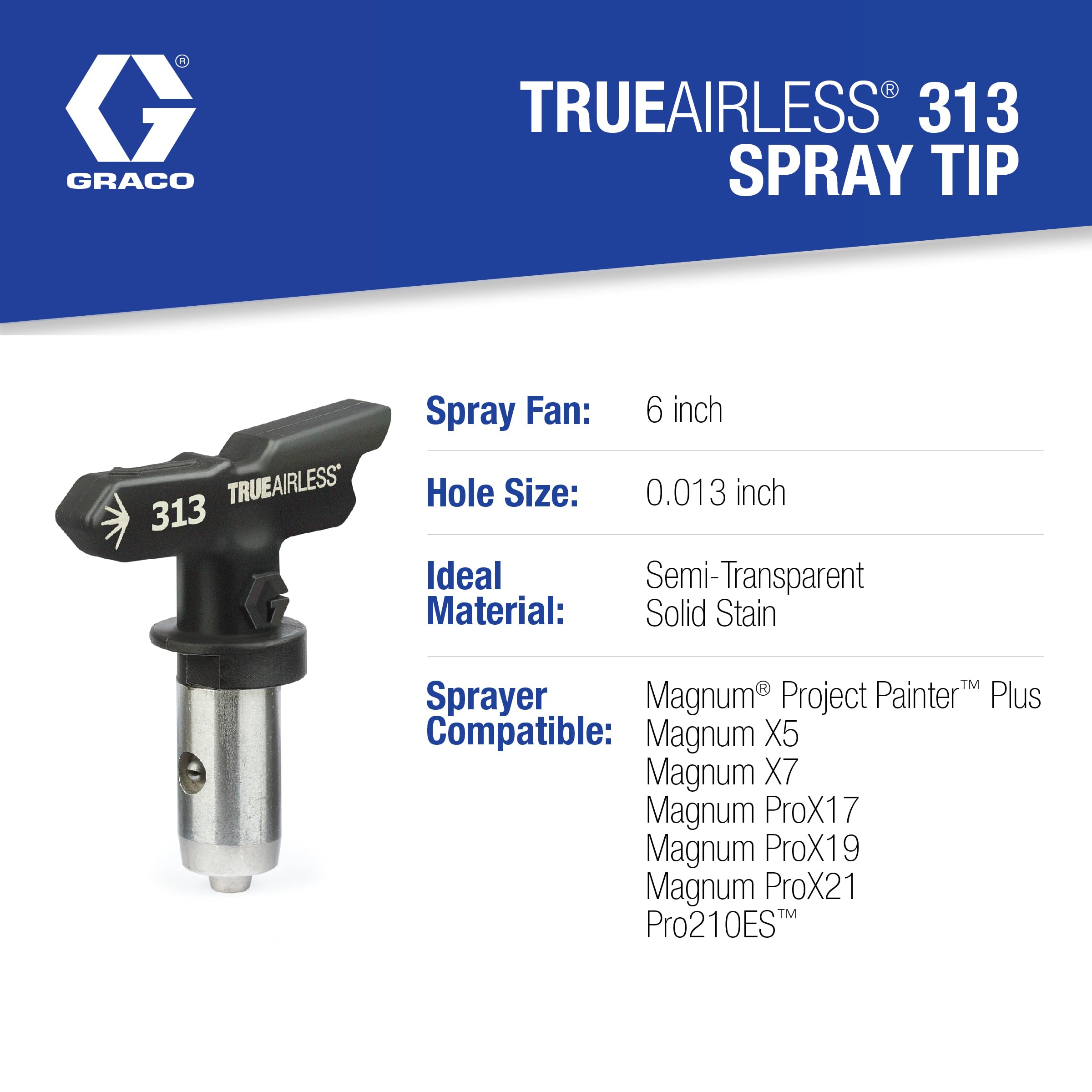 Trueairless Spr Tip 313 -TRU313, Black, Silver - Image 3