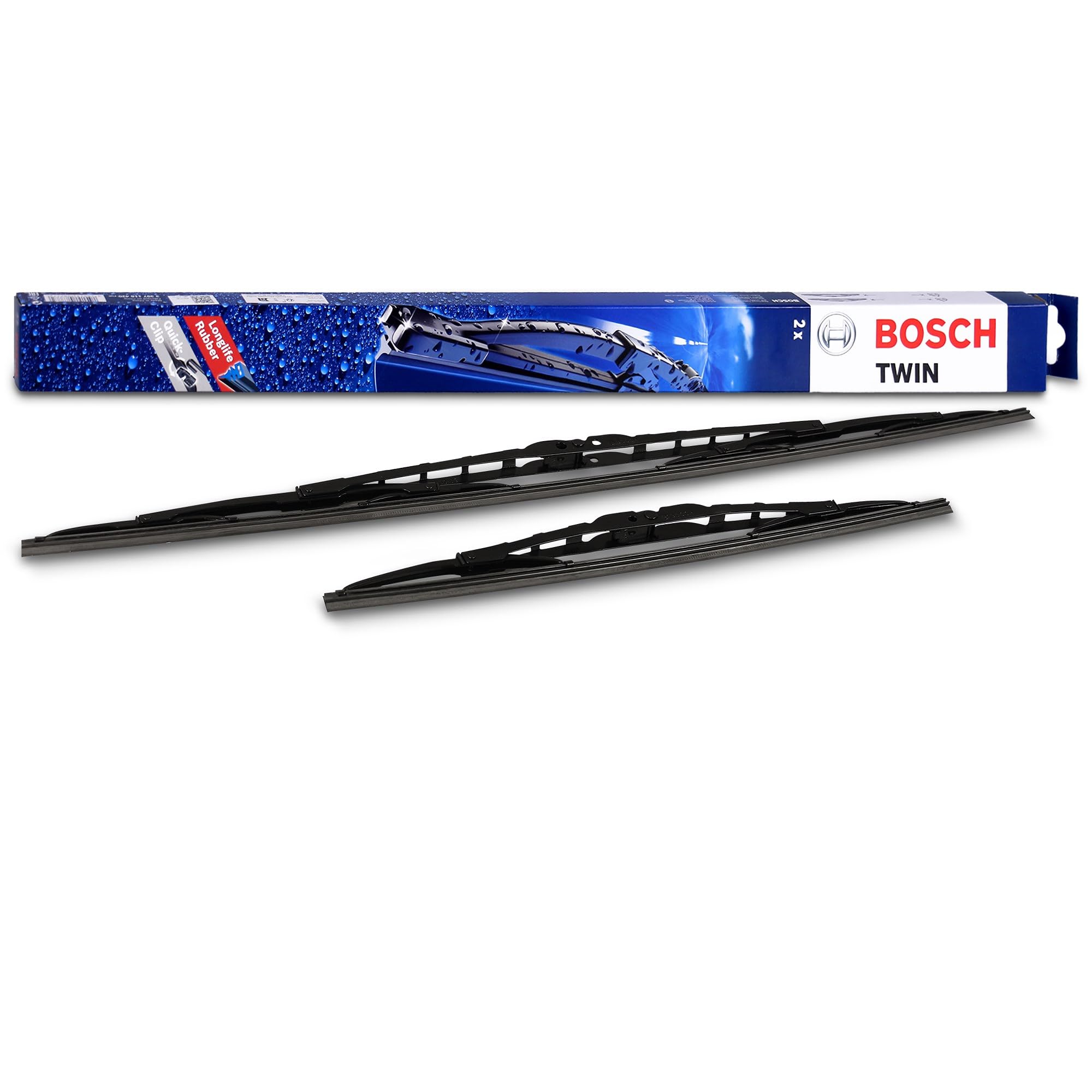 Bosch Wiper Blade Twin 613, Length: 600mm/350mm – Set of Front Wiper Blades