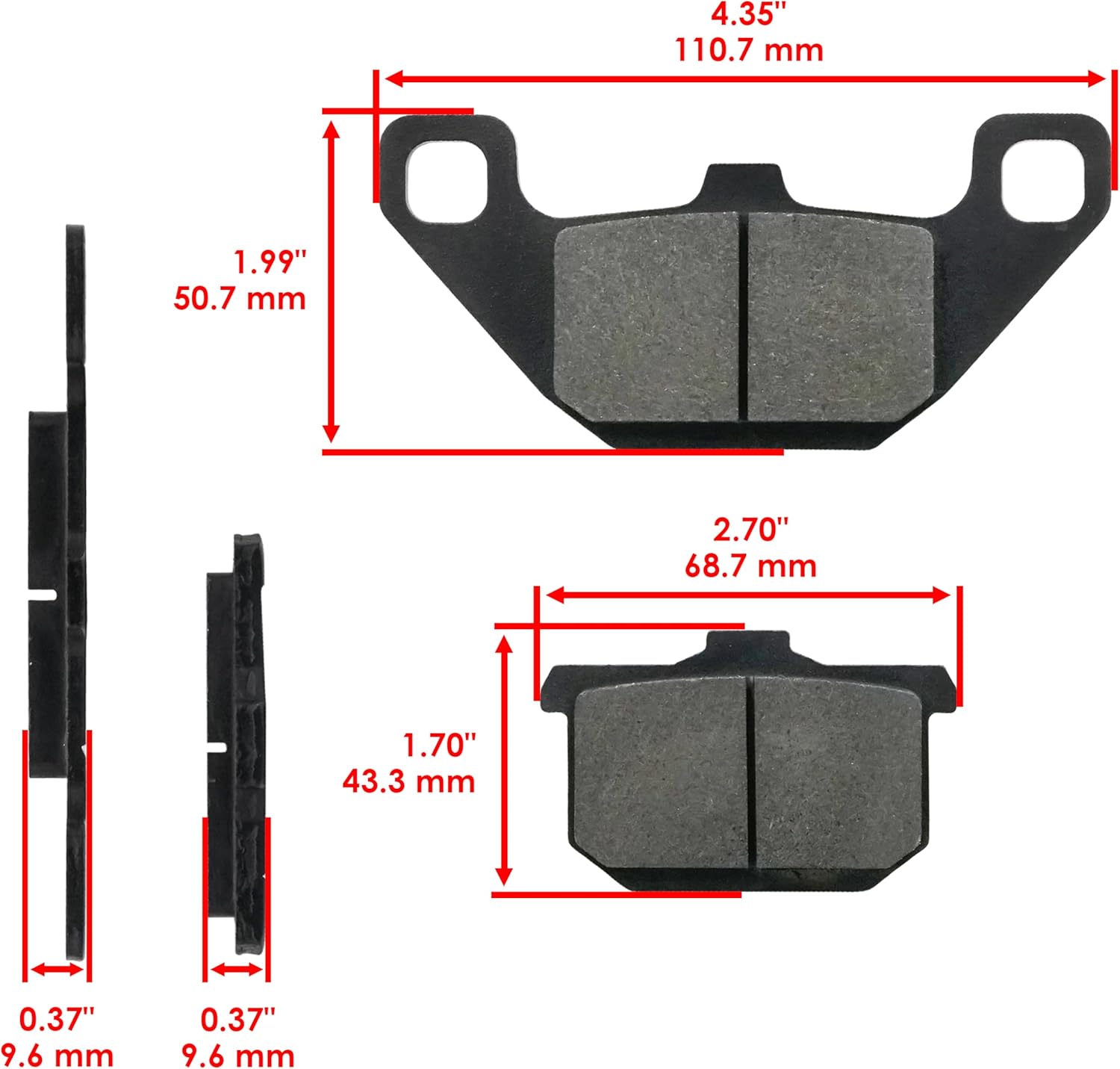 Caltric Front Brake Pads & Rear Brake Shoes Compatible with Kawasaki Vn800 Vn-800 Vulcan 800 1995-2005