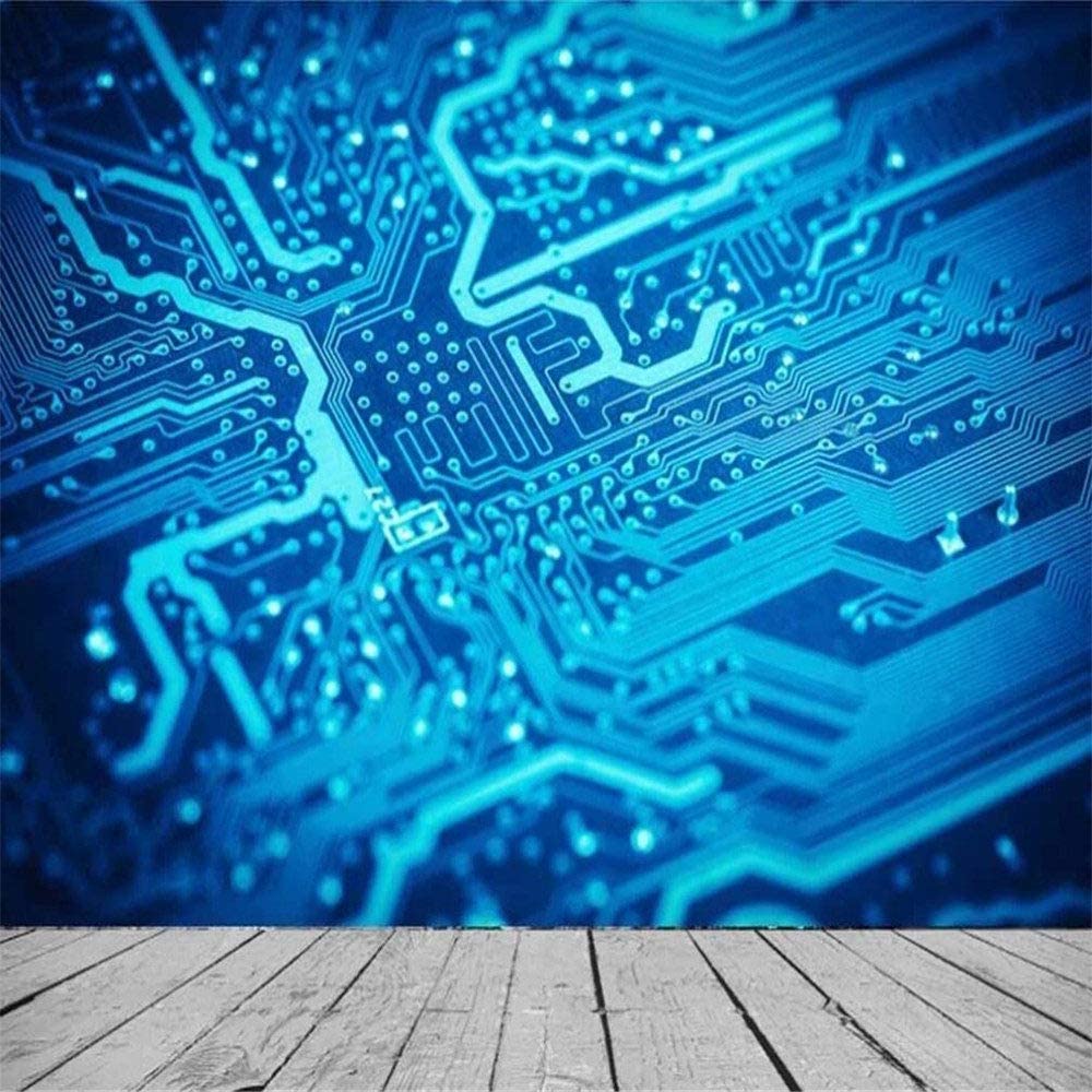 Papel Pintado Mural 3D Placa De Circuito De Tecnología Azul Papel Pintado Mural 3D Papel Pintado De Pared Carteles De Pared Pegatina De Pared Borde Autoadhesivo Ladrillo Baño D 250(ancho)x175(alto) cm