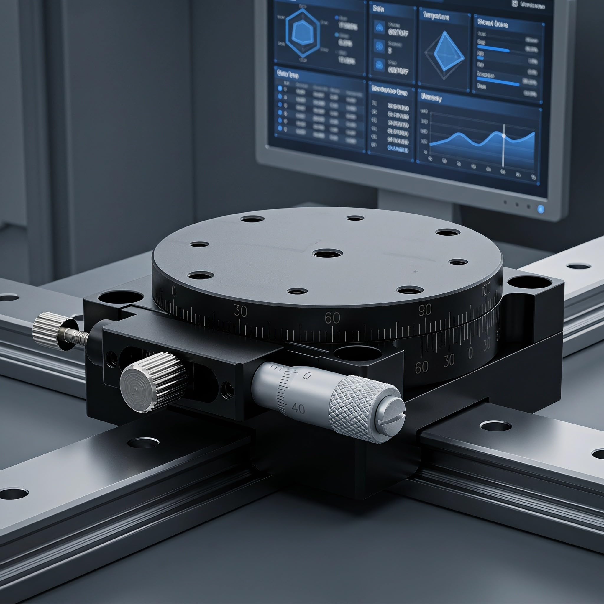 Zerodeko Stolik obrotowy, stół obrotowy mechaniczny 60 mm | Platforma regulacji ręcznej RS60L, podstawa sprzętu optycznego z obrotem o 360° do precyzyjnego dostrajania i pomiaru