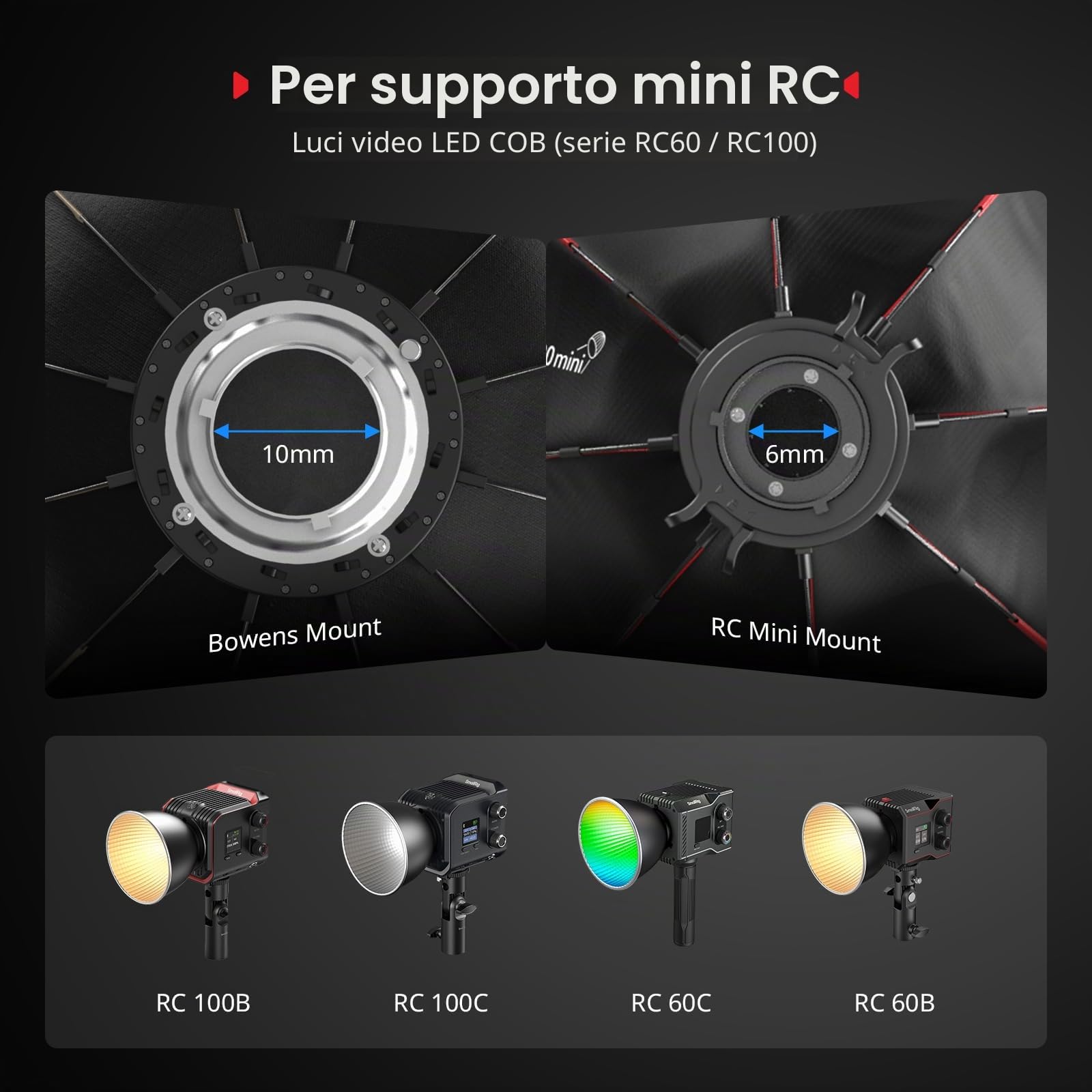 SMALLRIG Softbox Parabolico RA-D60, Softbox a Sgancio Rapido da 60 cm/23,6" con Borsa per il Trasporto, Compatibile con SMALLRIG RC 60B COB Luce Video per Studio Fotografico - 4682