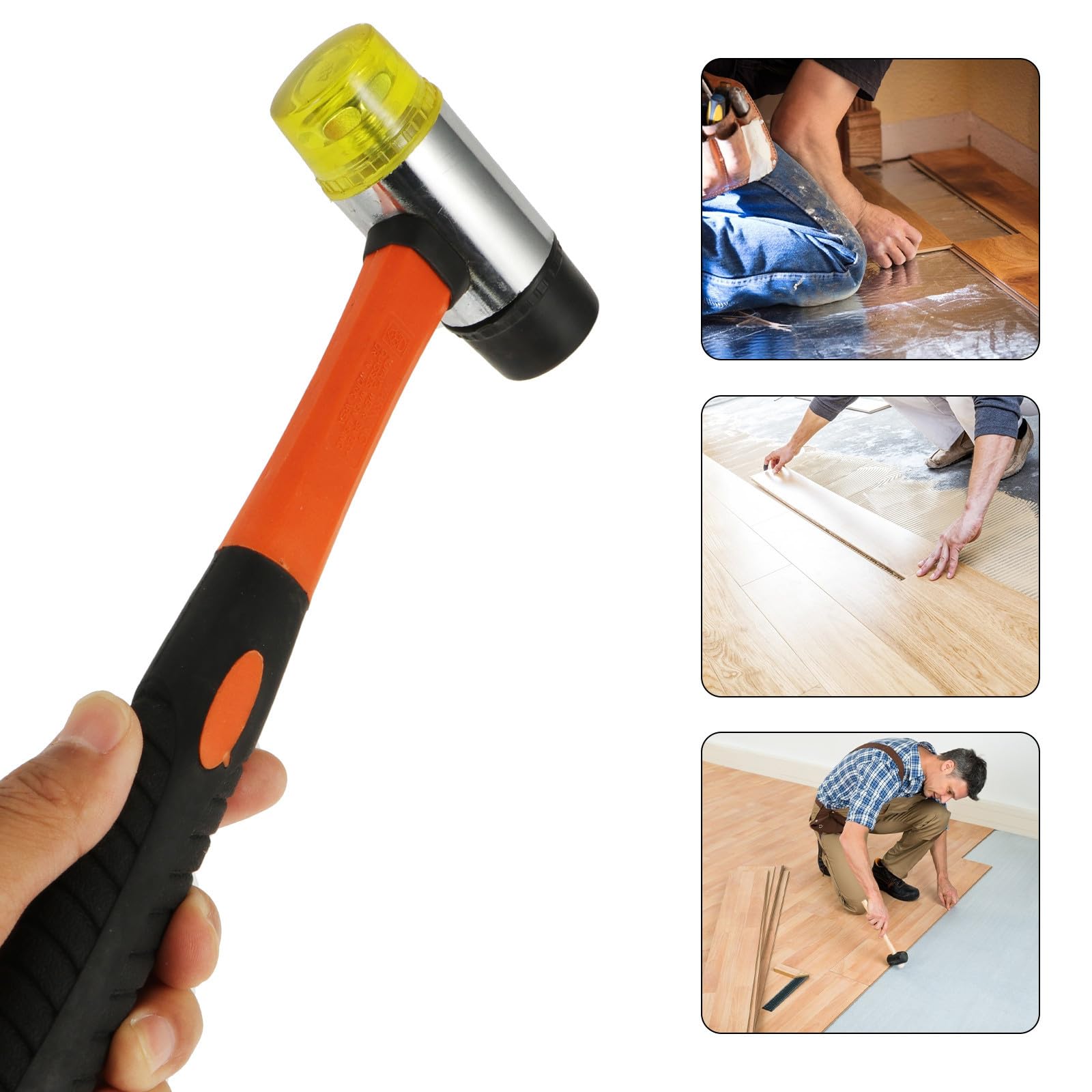 YARNOW Kit de Instalación y Cuñas de Plástico Barra de Tracción de Acero al Carbono para Montaje Rápido y Preciso para Suelo Laminado Hogar