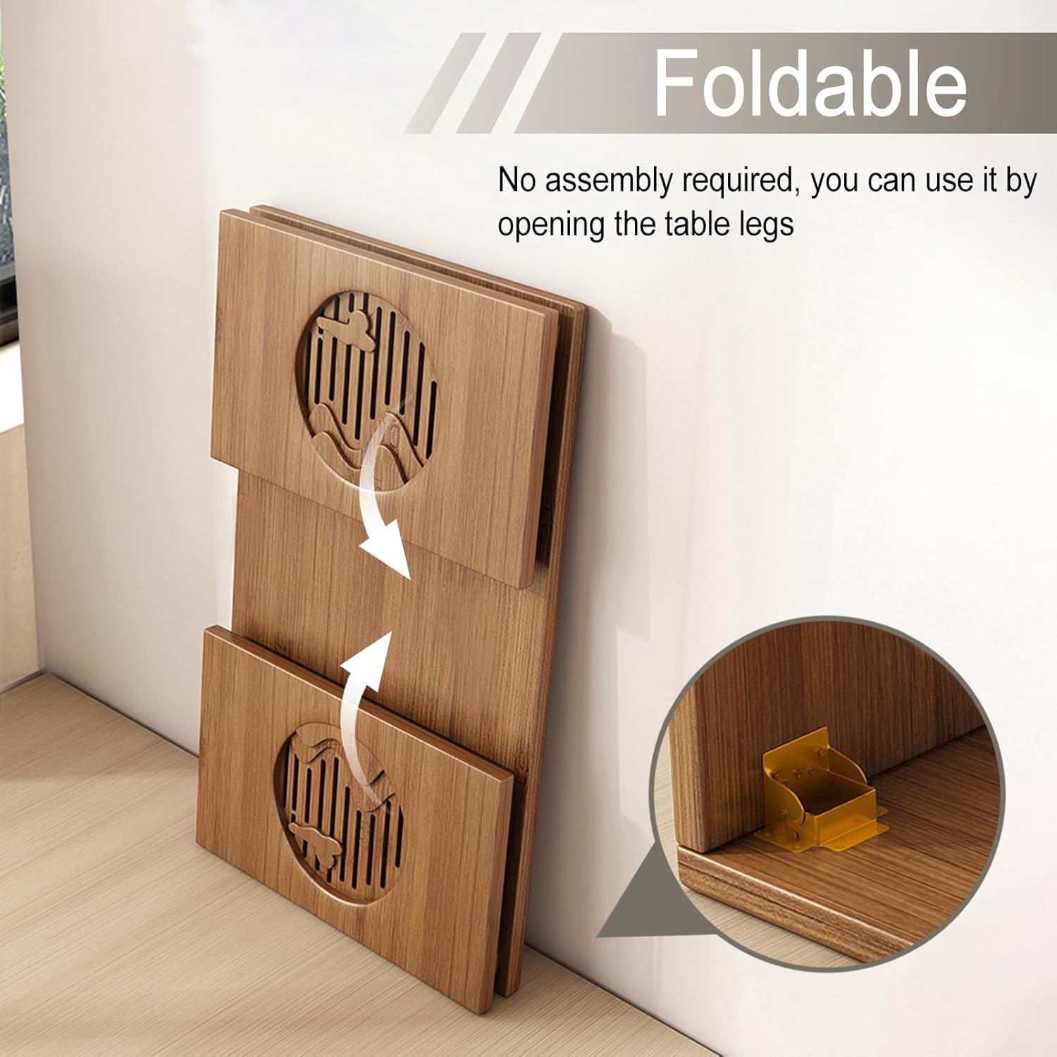 Mesa plegable japonesa, mesa de meditación de bambú para sentarse en el suelo, mesa de té portátil para sala de estar, comedor, decoración del hogar